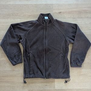 Columbia Dark Brown Fleece Full Zip-up Jacket Women Size Medium